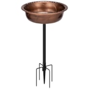 VIVOHOME Polyresin Bird Bath Bowl with Metal Stake, 29 Inch Height Outdoor Freestanding Birdfeeder, Capacity 1.4 Gallons, 5-Pronged Base, Bronze