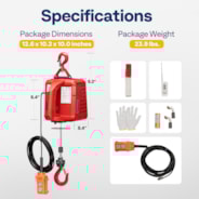 VIVOHOME 3-in-1 Electric Hoist Portable Winch with 660Lbs Loading Capacity