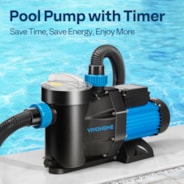VIVOHOME 2.5 HP Powerful Self Primming 8880 GPH Swimming Pool Pump w/Timer for inground Pool 1.5" & 2.0'' PVC Pipe Fittings 230V Energy Saving w/Strainer Basket
