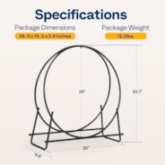 VIVOHOME 32 Inches Firewood Log Rack Hoop with Cover, Heavy Duty Solid Steel Fire Wood Storage Rack and Cover Set with Zipper, Round Log Holder Ring for Indoor Outdoor Patio Deck Porch