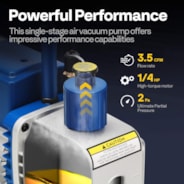 VIVOHOME HVAC Vacuum Pump 1/4HP 3.5CFM for Air Conditioner Servicing Resin Degassing with Oil Bottles