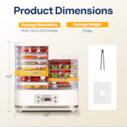 VIVOHOME Electric 8 Trays Food Dehydrator with 72H Digital Timer and Temperature Contro White