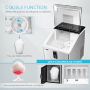 VIVOHOME 2 in 1 Electric Countertop Automatic Ice Maker and Shaver Machine with Self Cleaning Function 33lbs/Day