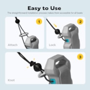 VIVOHOME Boat Bumpers with Nylon Rope and Fixed Lock Fit Gray