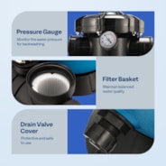 VIVOHOME 14-Inch Sand Filter Pump with Timer 2850 GPH Fits 12700 Gallons Above Ground Pool, 6 Way Valve 63.9 Pound Sand Capacity w/ 2 Adapter Conversion Kit