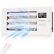 VIVOHOME 4'' x 10'' Opening Register Booster Fan with Adjustable Wind Direction Louver - 11.4" x 5.5" Vent Cover for Room, Floor, Wall - White