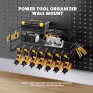 SPECSTAR Power Tool Organizer Wall Mount 3 Layers Heavy Duty Tool Shelf with 7 Drill Holders Storage Rack for Garage Workshop