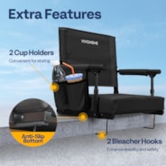 VIVOHOME Portable Bleacher Chairs with Cup Holder and Shoulder Strap