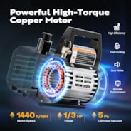 VIVOHOME 1/3 HP 4CFM Single Stage Rotary Vane Air Vacuum Pump and AC Manifold Gauge Set Kit with Leak Detector