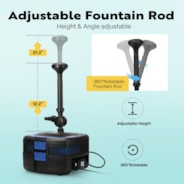 VIVOHOME 4-in-1 Pond Filter System Kits, 1370 GPH Water Pump with Filter, Fountain and 13W Light Combo for Ponds up to 2113 Gallons