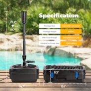 VIVOHOME All-in-One Pond Filter Fountain System Kits, 540 GPH Submersible Water Pump for Ponds up to 1060 Gallons