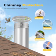 VIVOHOME 12" Cone Top Chimney Cap with Screen, Round Roof Rain Chimney Cover, Galvanized Steel Fireplace Exhaust Cap, Adjustable Roof Cap for Vent