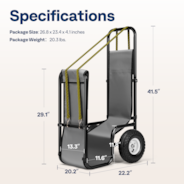 VIVOHOME Firewood Log Cart Carrier with Rubber Wheels and 600D Oxford Cloth, 250 LB Capacity Heavy Duty Steel Dolly Hauler, Rolling Wood Rack Storage Mover for Easy Transport Indoor Outdoor Use