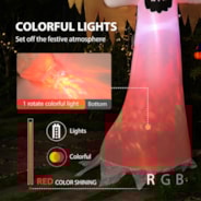 VIVOHOME 8FT Halloween Inflatable Yard Decor, Giant Red Ghost, Outdoor Blow Up with Built-in LED Light for Lawn, Garden, Party