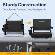 VIVOHOME Portable Bleacher Chairs with Cup Holder and Shoulder Strap