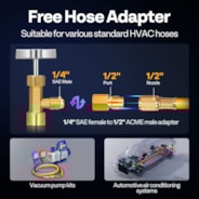 VIVOHOME R134a Can Tap Valve Puncture Style with Tank Adapter for 1/4" and 1/2" AC Charging Hoses