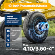 VIVOHOME Steel Garden Cart Heavy Duty 880 Lbs Capacity Folding Utility Wagon with Removable Sides and 10 inch Wheels (Yellow)