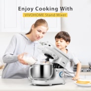 VIVOHOME Stand Mixer 660W 10 Speed 6 Quart Silver