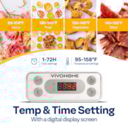 VIVOHOME Electric 5 Trays Food Dehydrator Machine with 72H Digital Timer and Temperature Control White