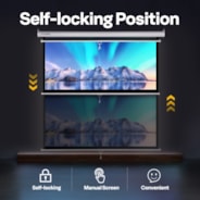 VIVOHOME 120 Inch Manual Pull Down Projector Screen, 1:1 HD Retractable Widescreen for Movie Home Theater Cinema Office Video Game