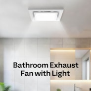 Bathroom Exhaust Fan with Light, 165CFM Shower Ventilation Exhaust Fan with Adjustable 3000K/4500K/6500K LED Light Combo, Ceiling Mount w/ 4" Duct Hose 2.5 Sones Square Fan, 3 Color Light