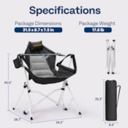 VIVOHOME Hammock Camping Chair, Portable Outdoor Swinging Rocking Chairs for Adults with Adjustable Pillow, Supports 400 lbs, 600D Breathable Mesh