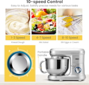 VIVOHOME Stand Mixer 660W 10 Speed 6 Quart Silver