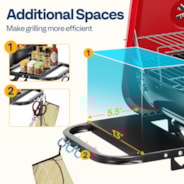 VIVOHOME 18 Inch Portable Charcoal Grill, Foldable Barbecue Grill with Heat-resistant Enamel Coating Lid, Outdoor Charcoal Smoker for Backyard, Camping and Picnics