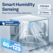 VIVOHOME AutoFlow Bathroom Exhaust Fan with Humidity Sensor (30-110-160CFM) - Energy-Saving EC Motor, Dual Insulation, Constant Airflow Technology (Install Kit, 4-in Duct Included)
