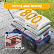 VIVOHOME Heavy Duty 880 Lbs Capacity Mesh Steel Garden Cart Folding Utility Wagon with Removable Sides and 4.10/3.50-4 inch Wheels (Red)