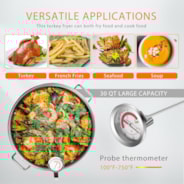 VIVOHOME 30 Qt.Turkey Deep Fryer Pot with Injector Thermometer Kit