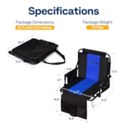 VIVOHOME Stadium Seats with Back Support and Cushion, 2 Pack Portable Bleacher Chairs with Cup Holder, Storage Bags and Shoulder Strap, Comfortable for Various Sports Events, Black and Blue