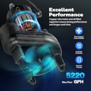 VIVOHOME 1 HP Submersible Cast Iron Sewage/Effluent Pump, 5220 GPH Float Switch Sump Pump with 2'' NPT Discharge for Basement, Septic Tank