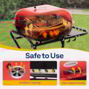 VIVOHOME 18 Inch Portable Charcoal Grill, Foldable Barbecue Grill with Heat-resistant Enamel Coating Lid, Outdoor Charcoal Smoker for Backyard, Camping and Picnics