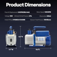 VIVOHOME HVAC Vacuum Pump 1/4HP 3.5CFM for Air Conditioner Servicing Resin Degassing with Oil Bottles