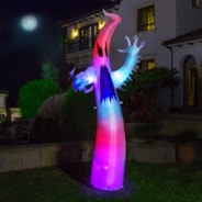 VIVOHOME 9FT Halloween Inflatable Yard Decor, Giant Color Changing Ghost, Outdoor Blow Up with Built-in LED Light for Lawn, Garden, Party
