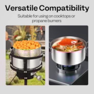 VIVOHOME 10Qt Aluminum Fish Fryer Pot with 6.7Qt Strainer Basket