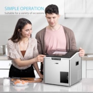 VIVOHOME 2 in 1 Electric Countertop Automatic Ice Maker and Shaver Machine with Self Cleaning Function 44lbs/Day