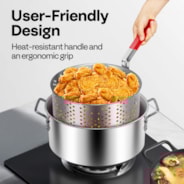 VIVOHOME 10Qt Aluminum Fish Fryer Pot with 6.7Qt Strainer Basket