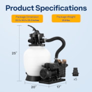 VIVOHOME 12 Inch Sand Filter Pump w/Timer, 2087 GPH Fits 7500 Gallons Above Ground Pool, 7-Way Valve 28.7 Pound Sand Capacity