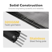 VIVOHOME Pool Fence 4FT x 12FT, 320GSM Teslin Mesh Removable Child Safety Pool Fence with Stainless Steel Tubes for Backyard Garden Pool Safety