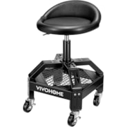 VIVOHOME Adjustable Garage Stool with Wheels with Tool Tray Storage and Wheels