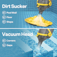 VIVOHOME Cordless Pool Vacuum with Telescopic Pole, Powerful Suction up to 18.5 GPM, 60 Mins Running Time, Handheld Rechargeable Swimming Pool Cleaner for Pools/Spas/Hot Tubs - Yellow