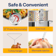 VIVOHOME 30 Qt. Aluminum Turkey Deep Fryer Pot with 10 Qt. Fish Fryer and 54,000 BTU Outdoor Propane Stove Burner Stand