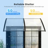 VIVOHOME Polycarbonate Window Door Awning Canopy Transparent with Black Bracket 40 Inch x 120 Inch