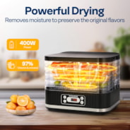VIVOHOME Electric 5 Trays Food Dehydrator Machine with 72H Digital Timer and Temperature Control Black