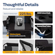 VIVOHOME Stadium Seats with Back Support and Cushion, 2 Pack Portable Bleacher Chairs with Cup Holder, Storage Bags and Shoulder Strap, Comfortable for Various Sports Events, Black and Gray