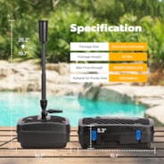 VIVOHOME All-in-One Pond Filter Fountain System Kits, 790 GPH Submersible Water Pump for Ponds up to 1320 Gallons