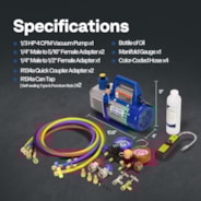 VIVOHOME Upgraded 4CFM 1/3 HP 1-Stage HVAC Vacuum Pump and 4 Way AC Manifold Gauge Set with Leak Detector, 5ft Hoses & Accessories for R134a R12 R22 R502 R410a Automotive Air Conditioner Maintenance