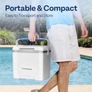 VIVOHOME 13QT Portable Pool Cooler with Handle - Hanging Poolside Design, Insulated Hard Cooler for Above-Ground Pools, Keeps Drinks Cold Up to 3 Days, Great for Pool Party, Fishing, Camping, Beach